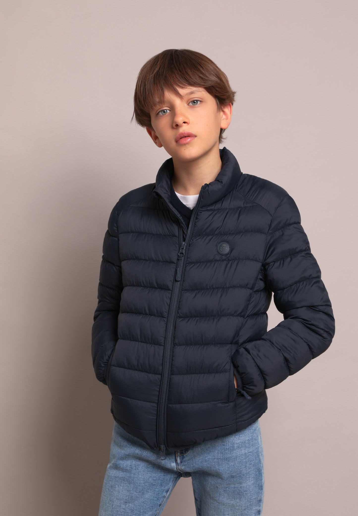 QUILTED JACKET WITH SKULL DETAIL