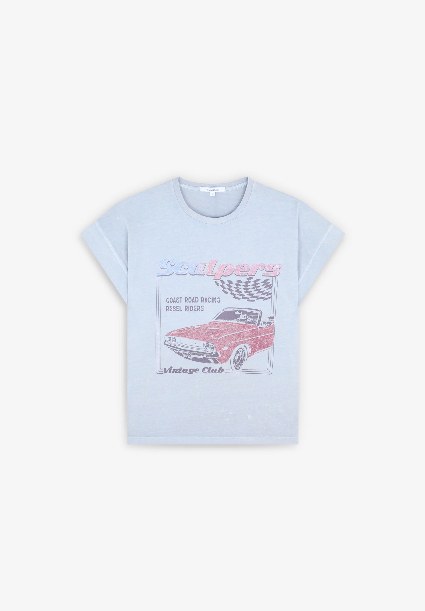 FADED T-SHIRT WITH CAR PRINT
