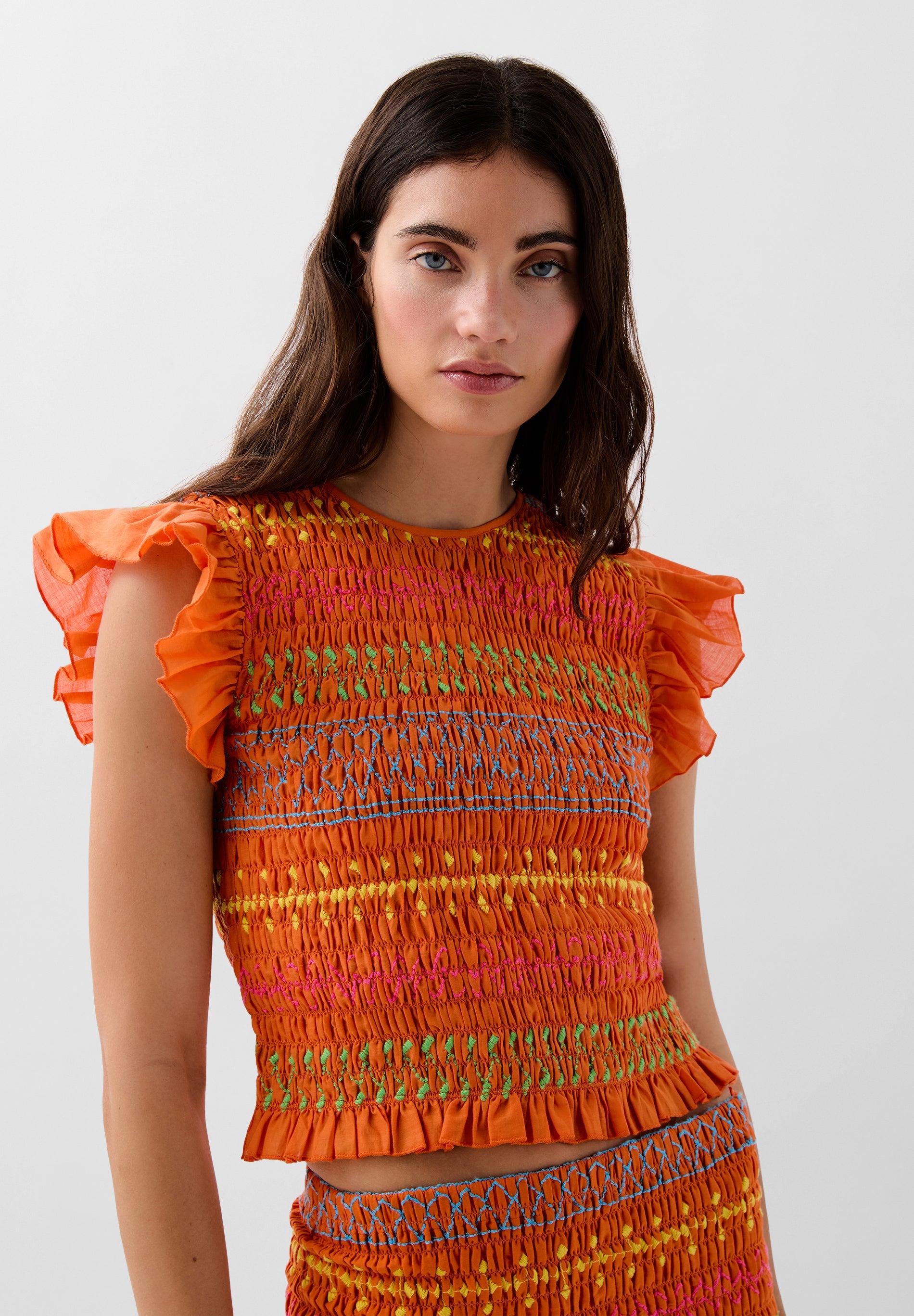 TOP MULTICOLORE NID D’ABEILLE