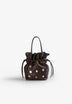 LEATHER BUCKET BAG WITH STUDS