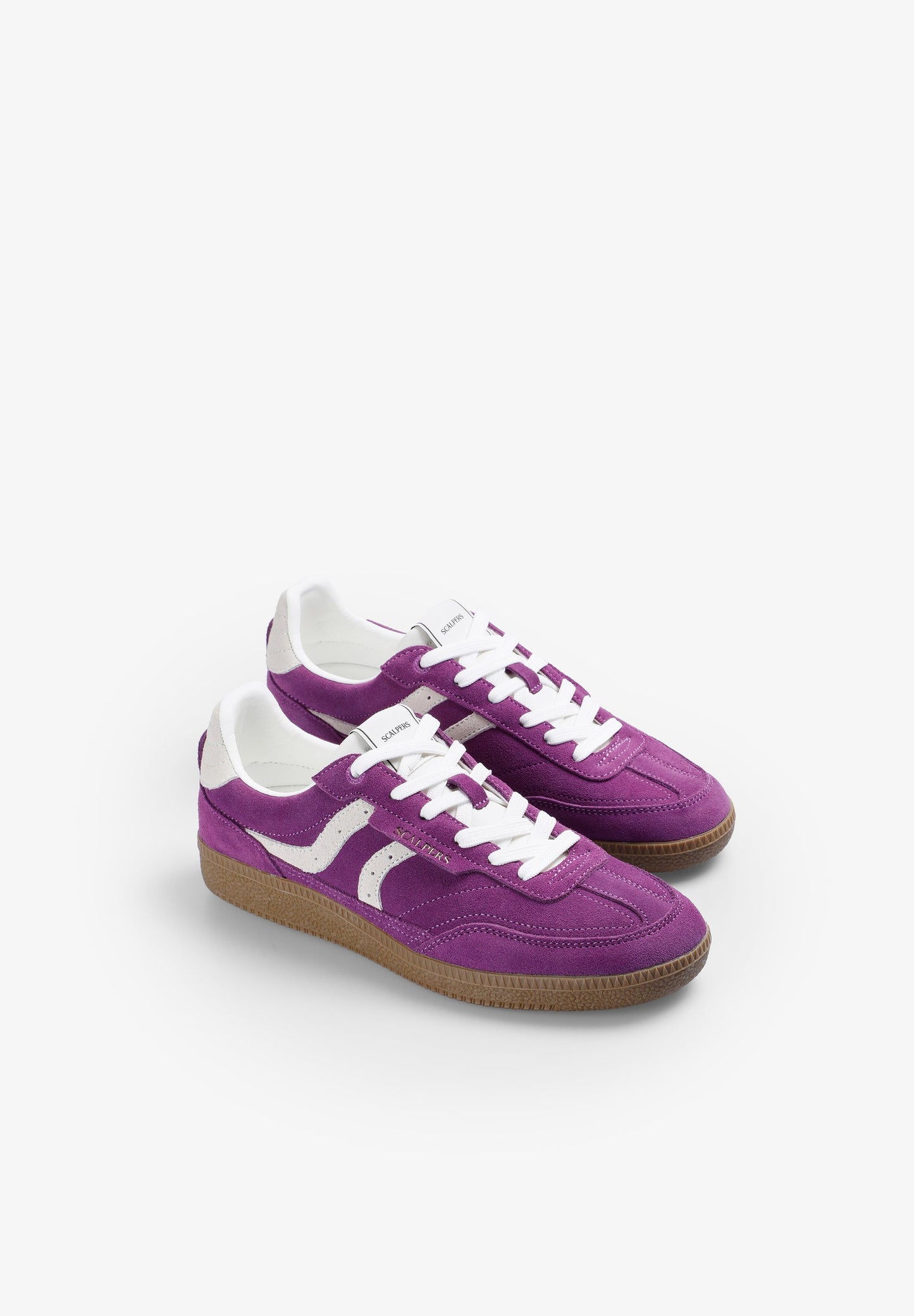 TWEEKLEURIGE LEREN SNEAKERS