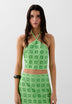 HALTER TOP WITH EMBROIDERED DETAILS