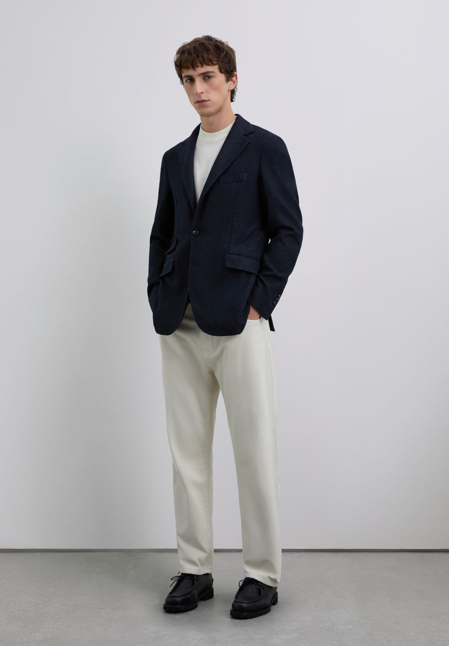 WOLLEN BLAZER VISGRAAT