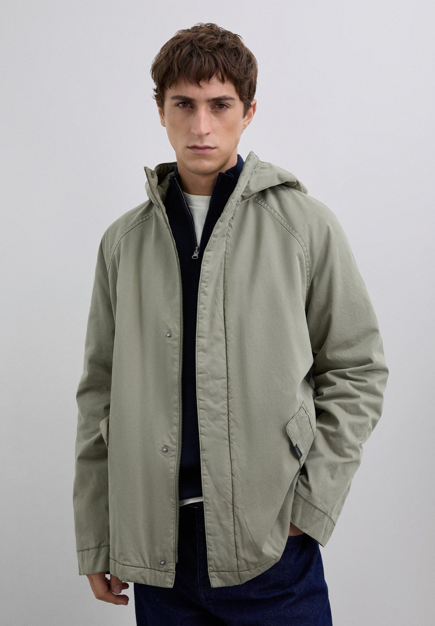KATOENEN PARKA MET CAPUCHON