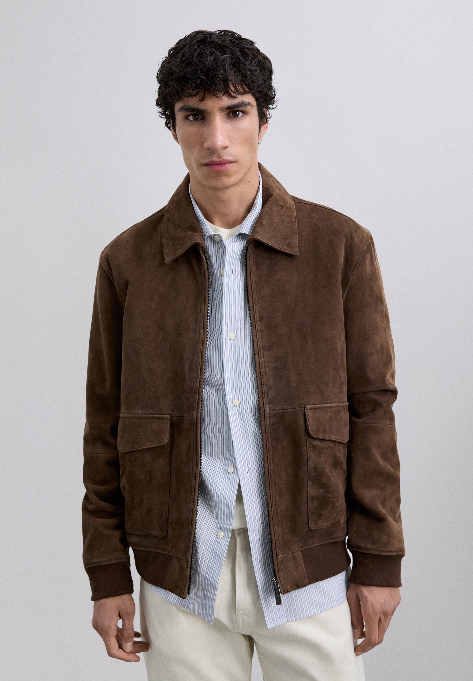 BLOUSON CUIR DAIM