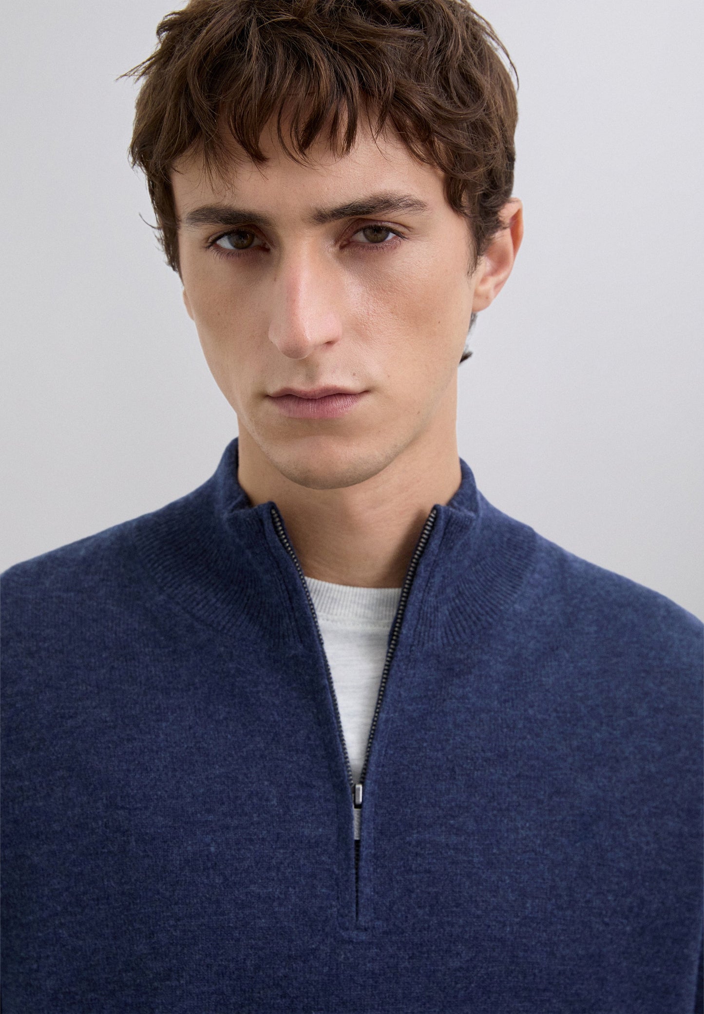 ZIPPED WOOL SWEATER WITH SKULL