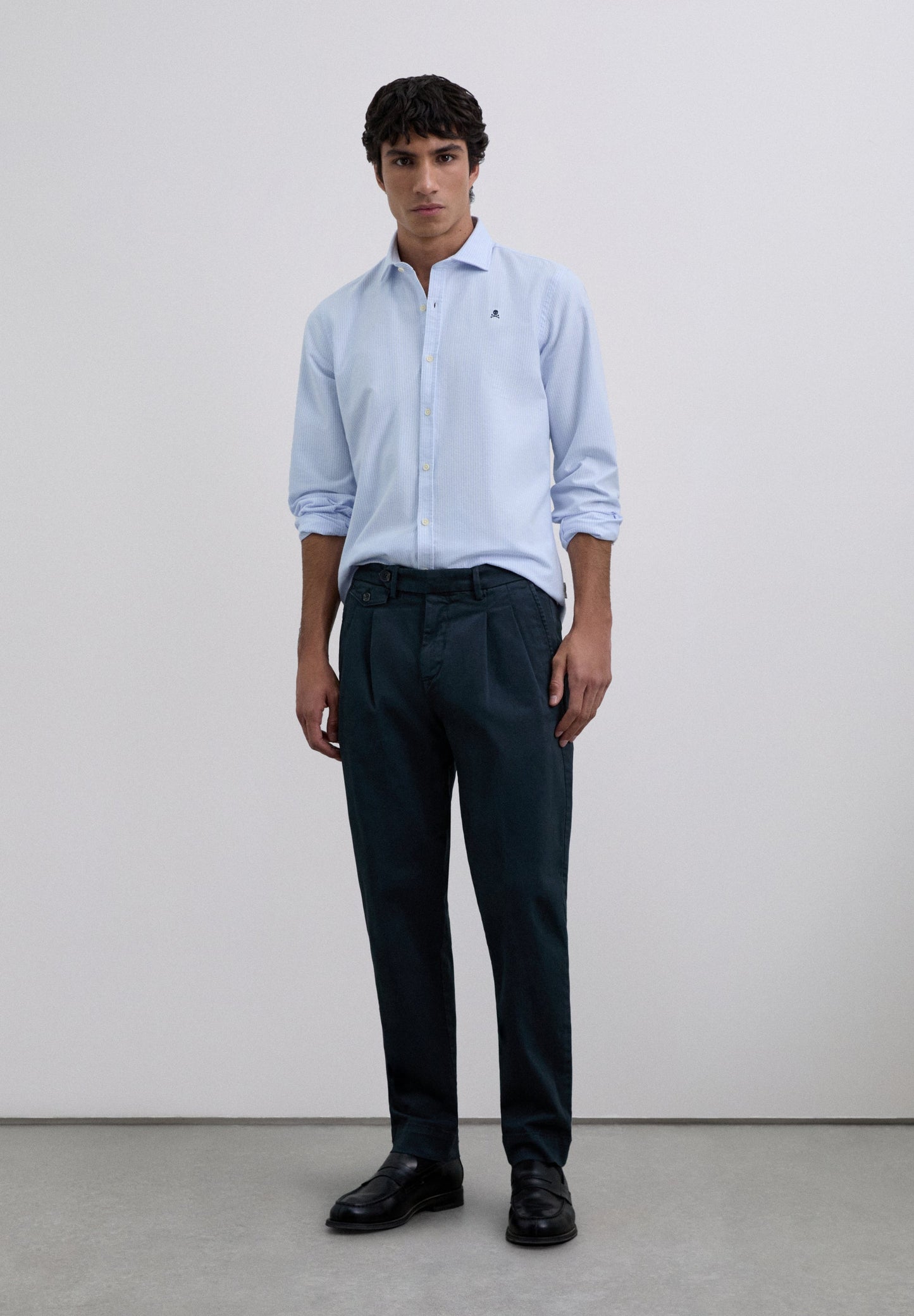 CHEMISE OXFORD RAYURES SKULL