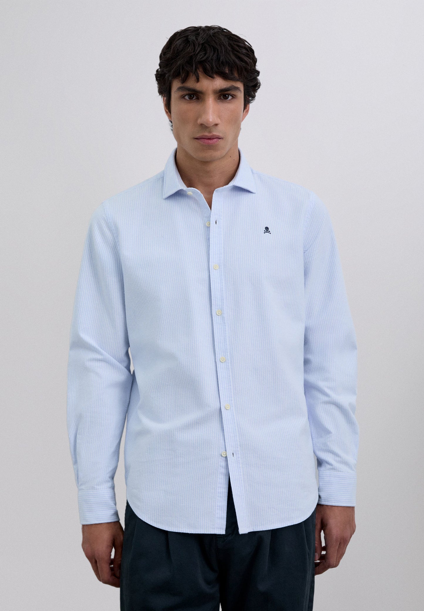 CHEMISE OXFORD RAYURES SKULL