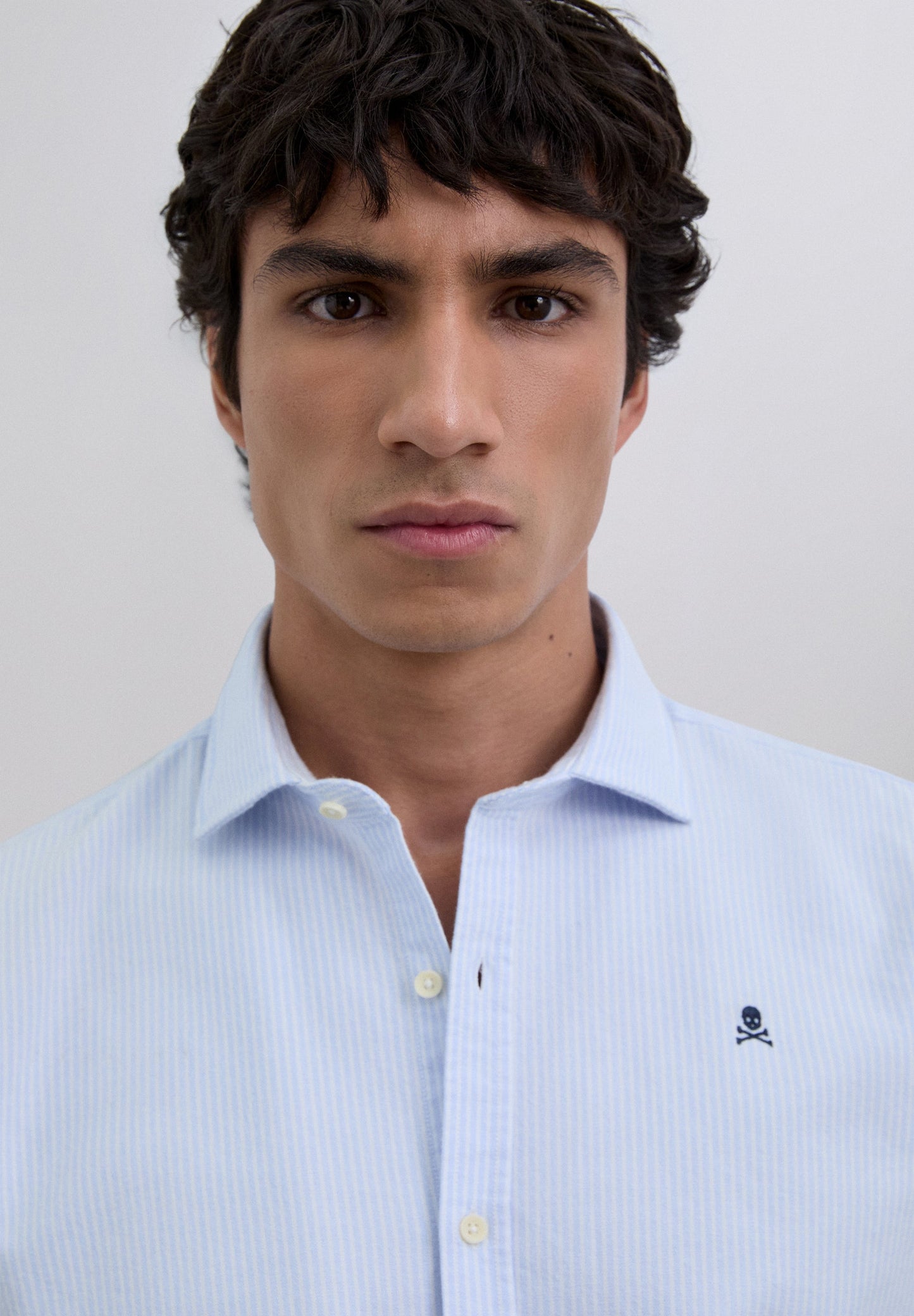 CHEMISE OXFORD RAYURES SKULL