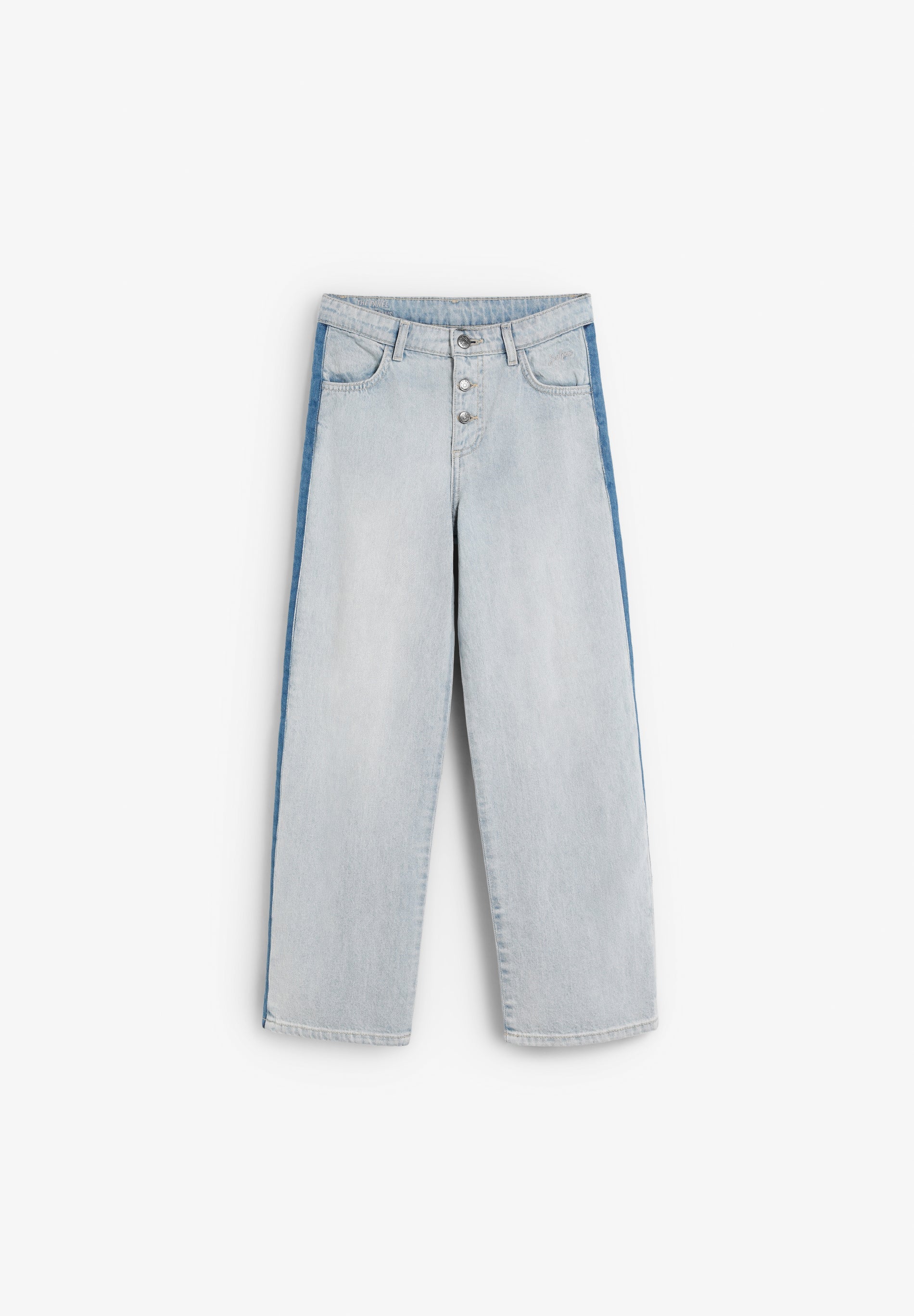DENIM-JEANS MIT FARBLICH ABGESETZTER LINIE