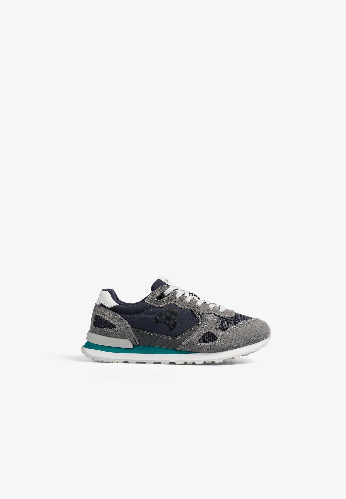 LEREN SNEAKERS DOODSHOOFD ZIJKANT