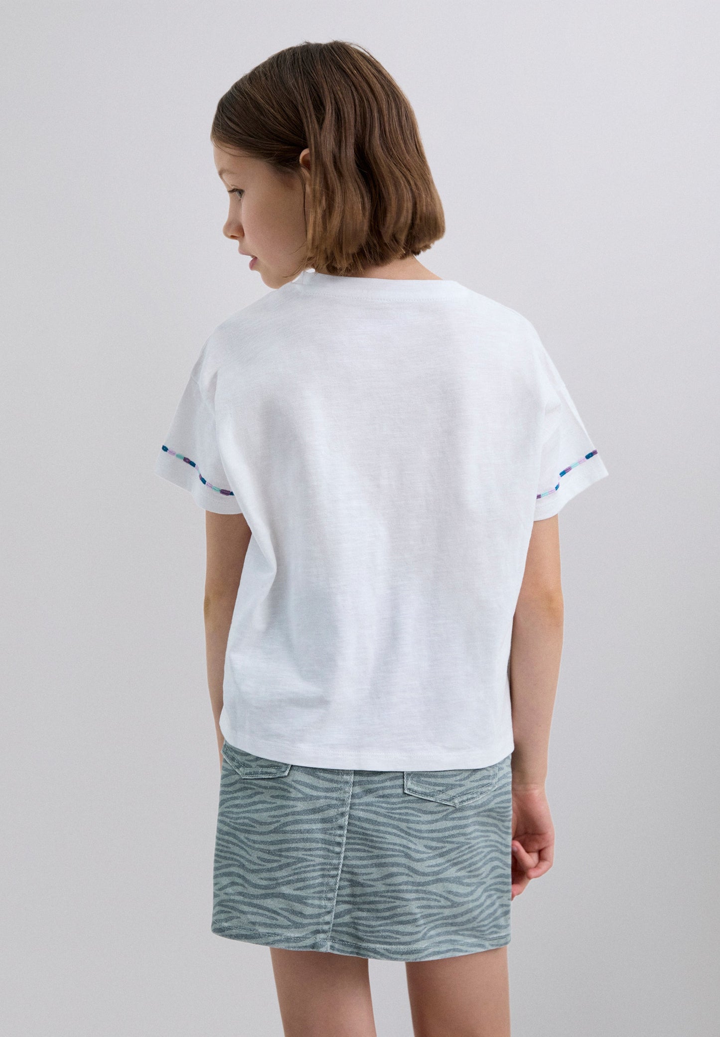 T-SHIRT BORDUURSEL DRIEKLEURIG DOODSHOOFD