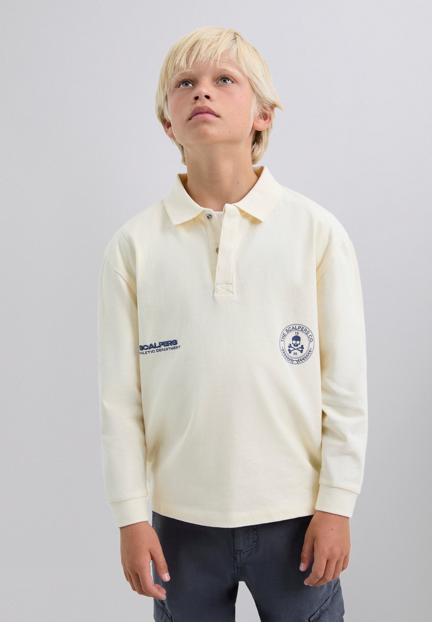 LONG SLEEVE PRINTED POLO SHIRT