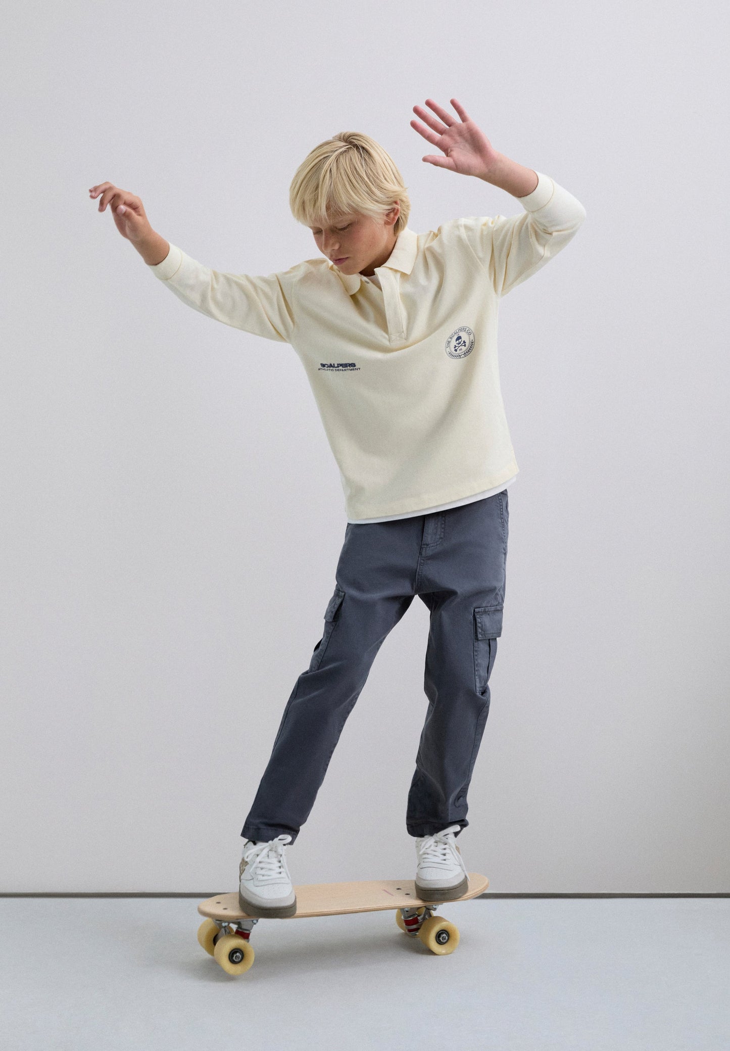 LONG SLEEVE PRINTED POLO SHIRT