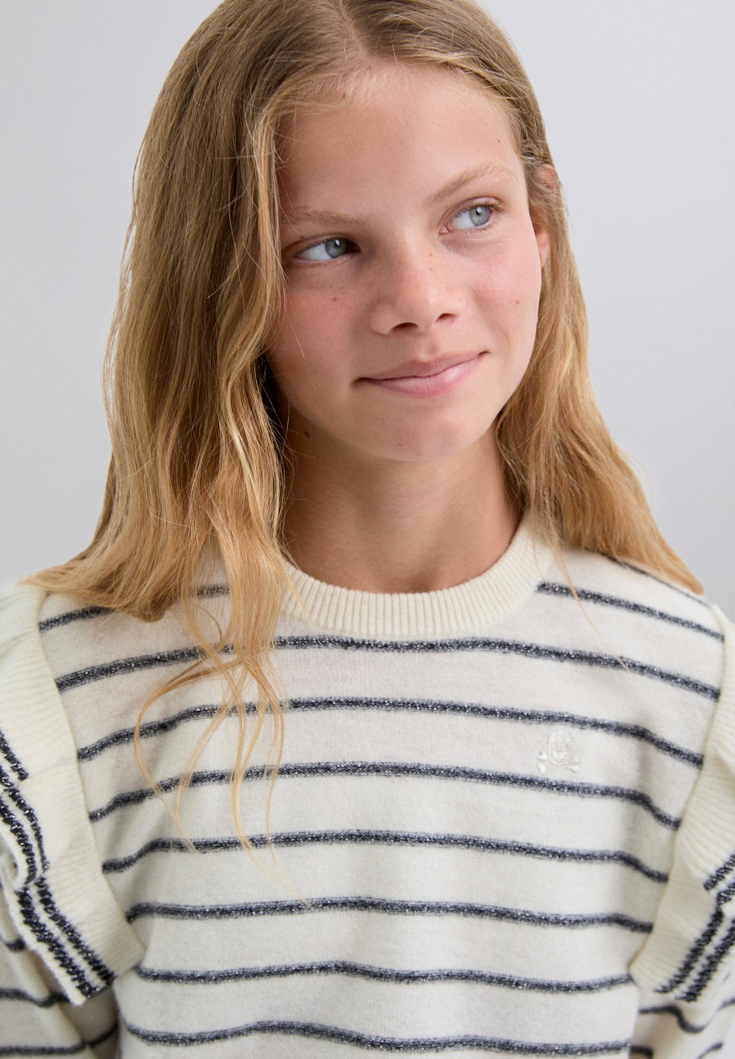 GESTREEPTE TRUI VOLANT