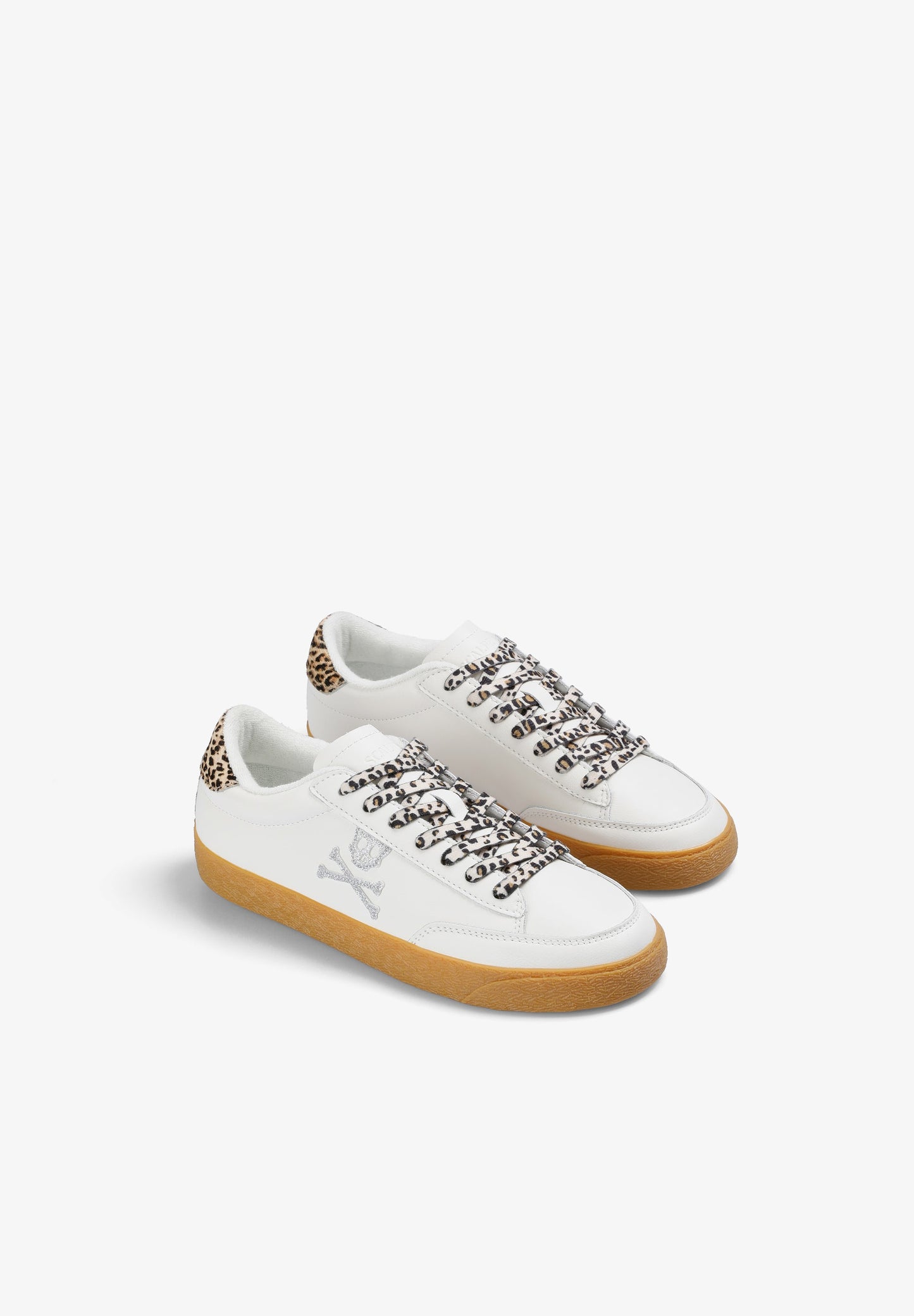 SNEAKER MIT TOTENKOPF UND ANIMAL-PRINT