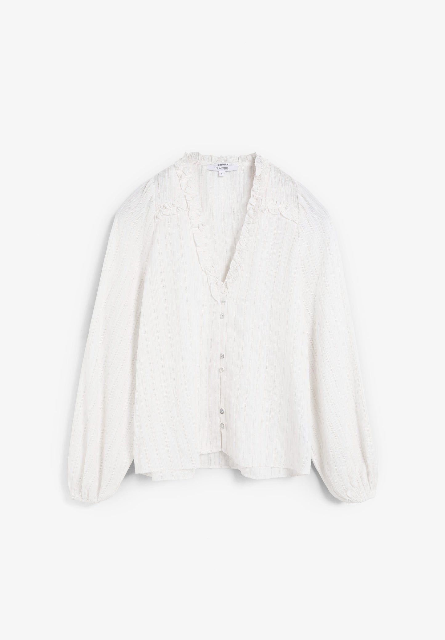 BLOUSE MET RUCHES VAN METAALDRAAD