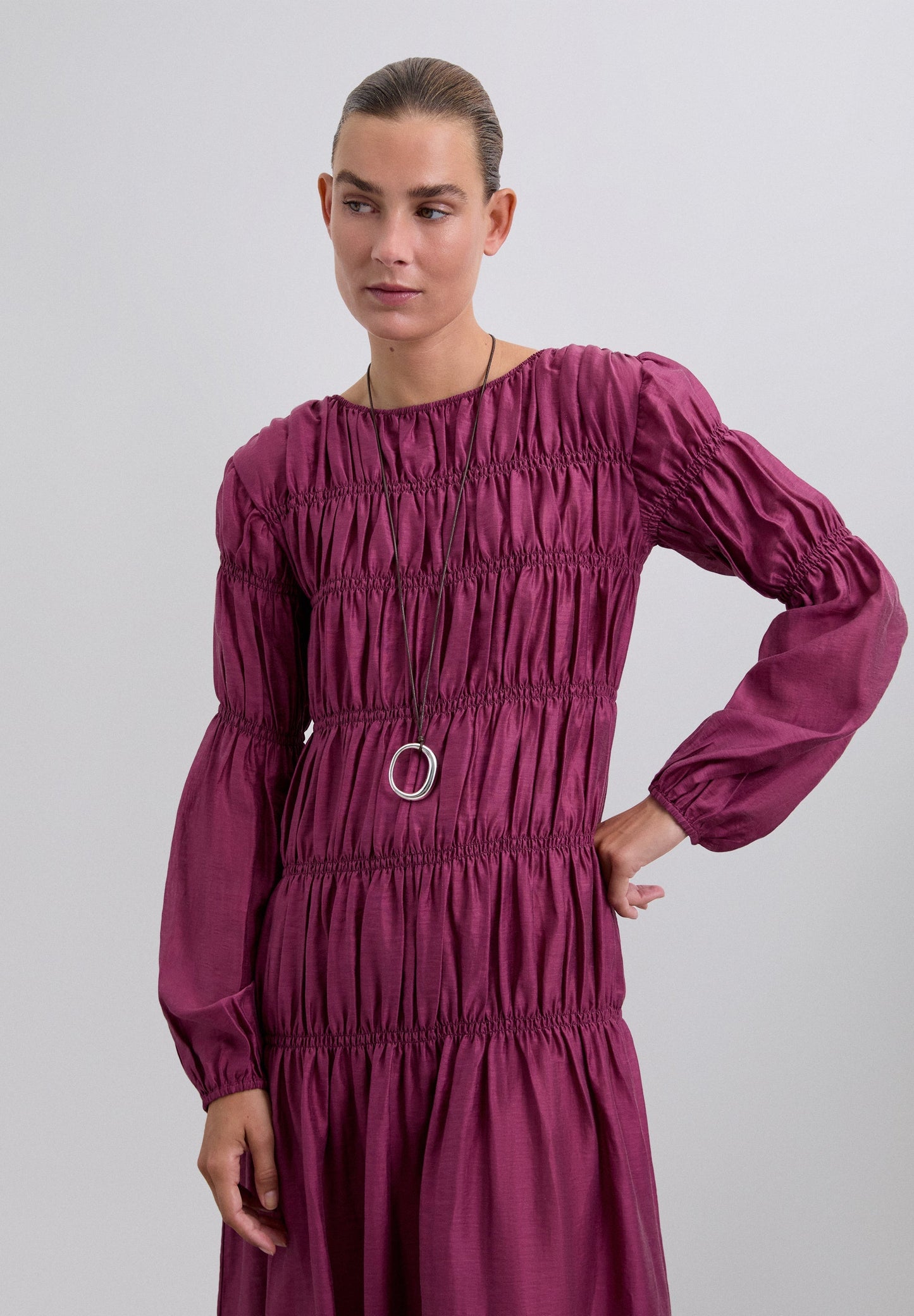 PUFF SLEEVE SMOCK DRESS