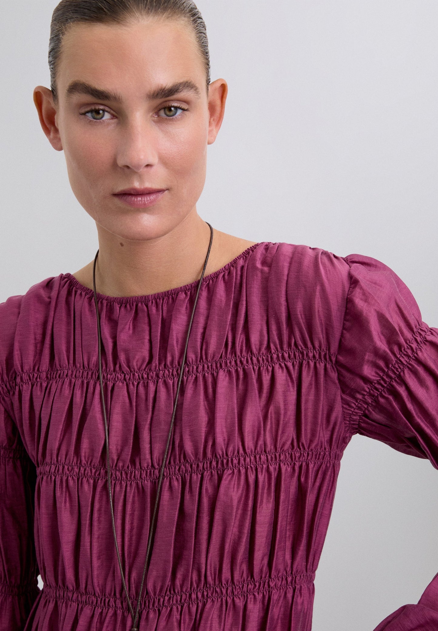 PUFF SLEEVE SMOCK DRESS