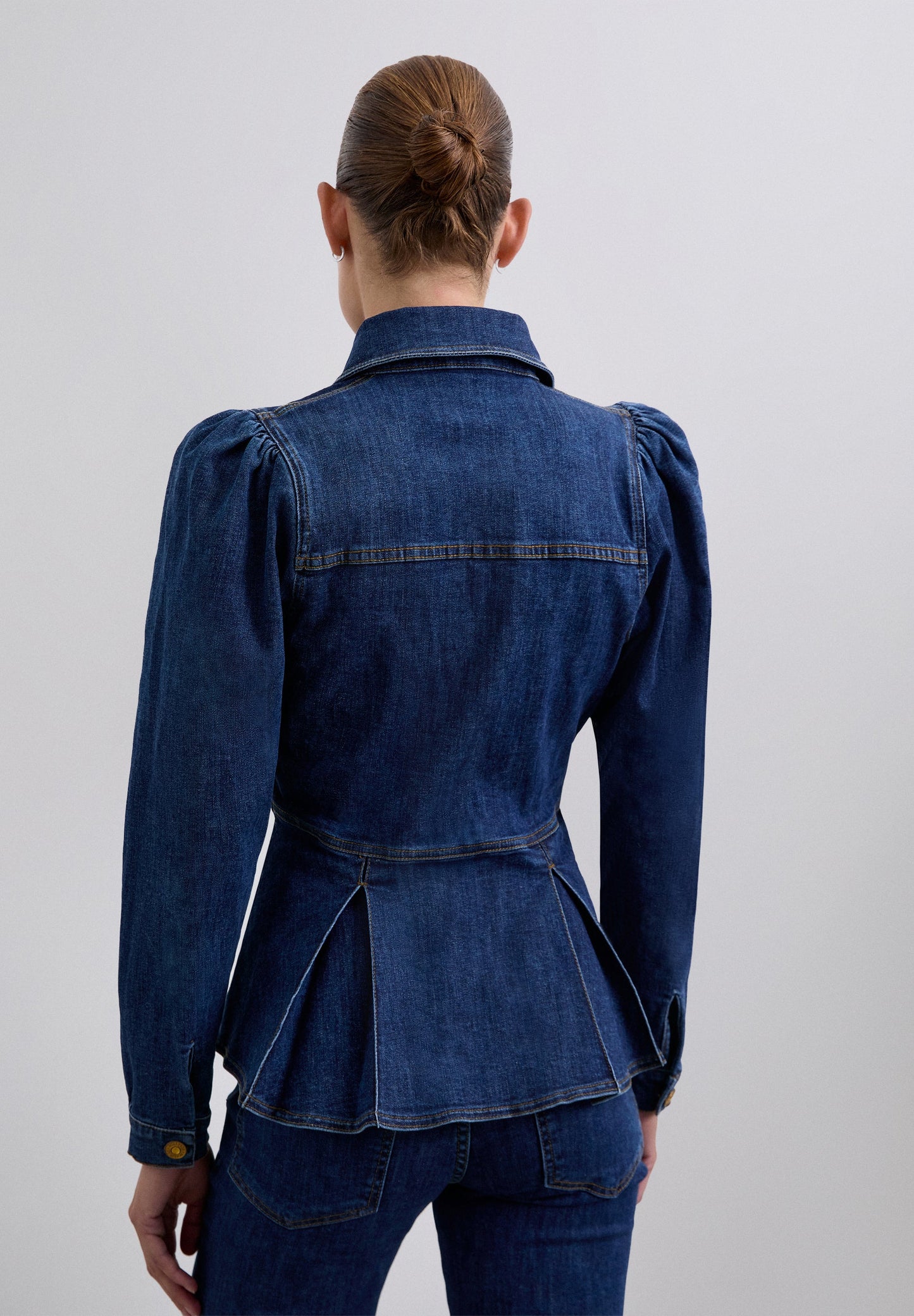 DENIM OVERHEMD BALLONMOUW