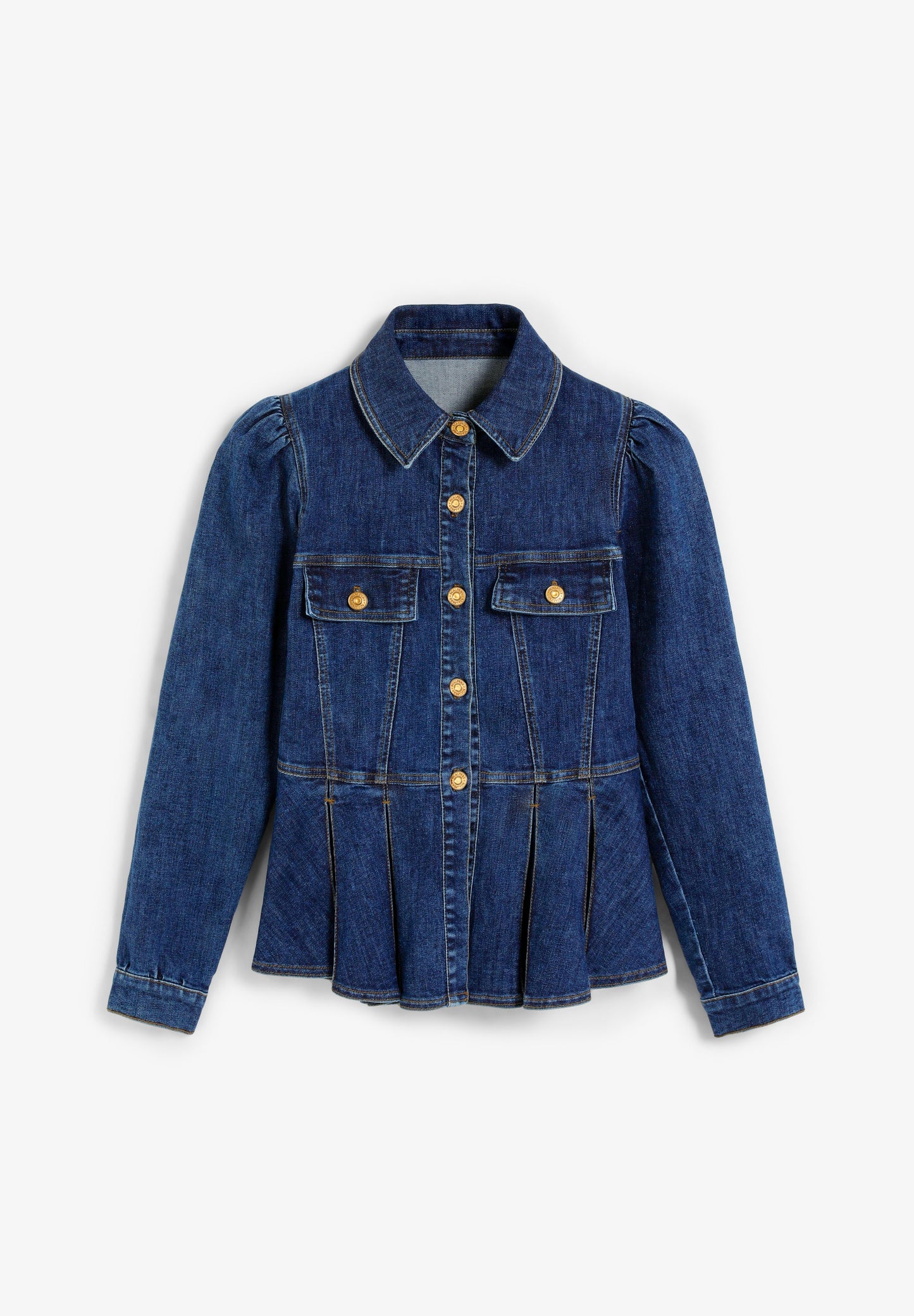 DENIM OVERHEMD BALLONMOUW