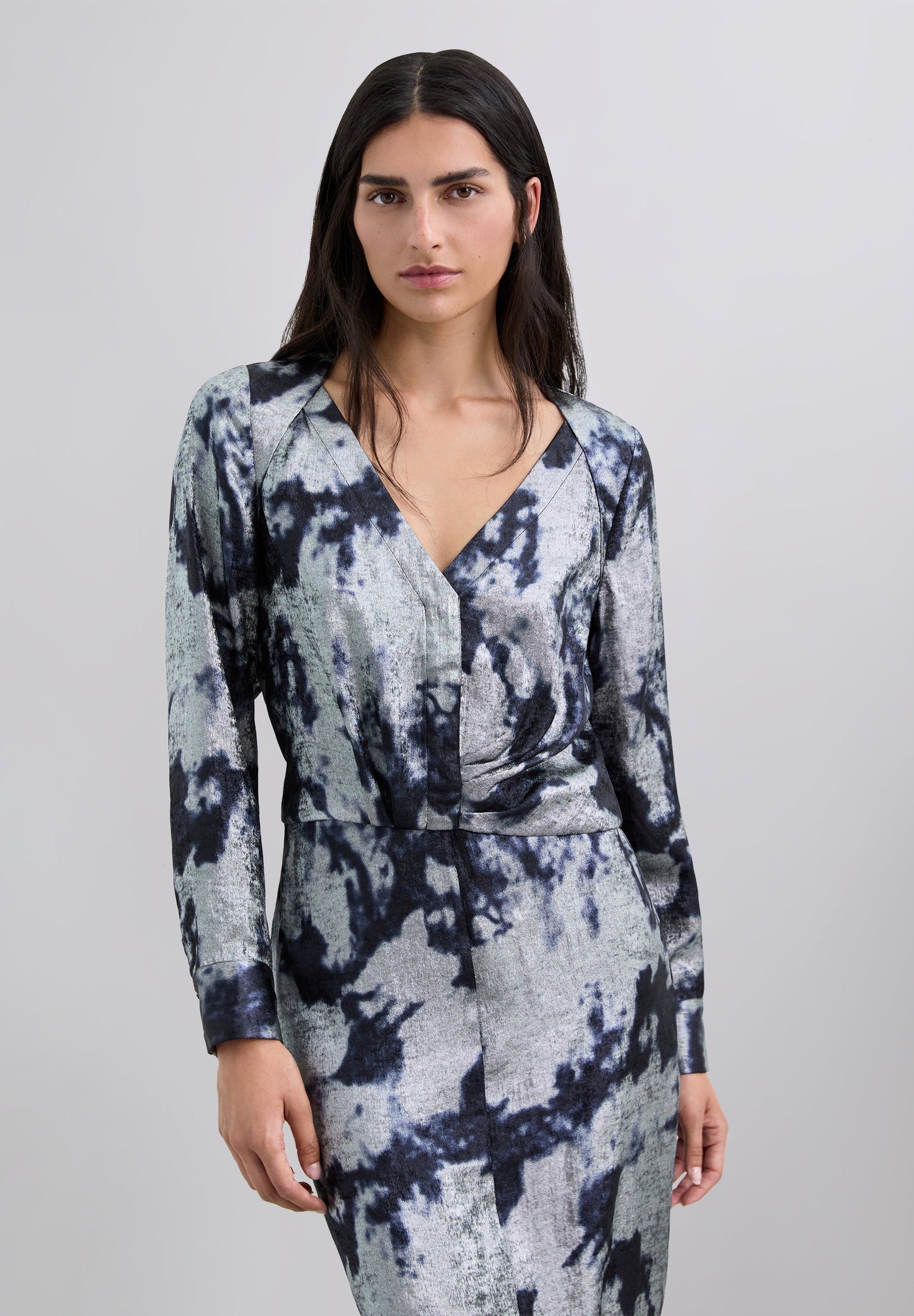 TIE DYE BLOUSE METALLIC DETAILS