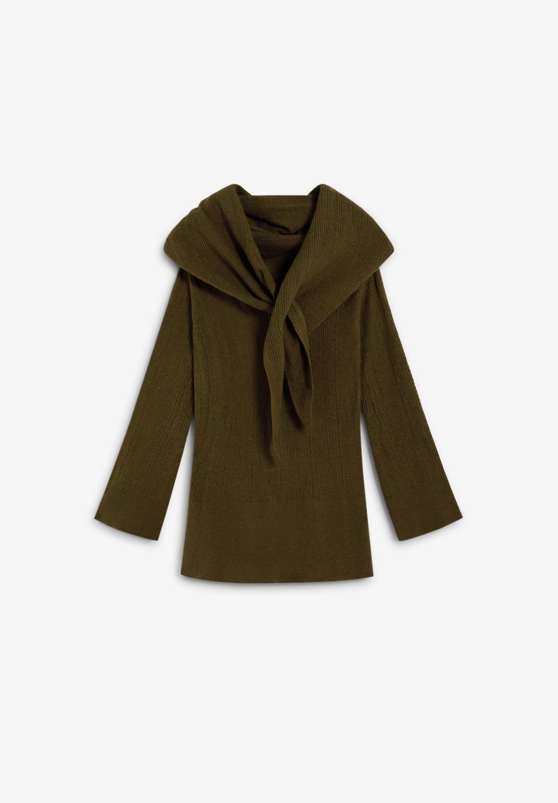 ASYMMETRISCHER PULLOVER MIT ABNEHMBAREM CAPE