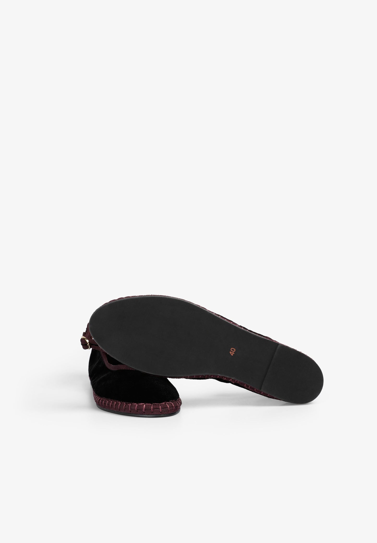 FLUWELEN BALLERINA'S MET ENKELBANDJE