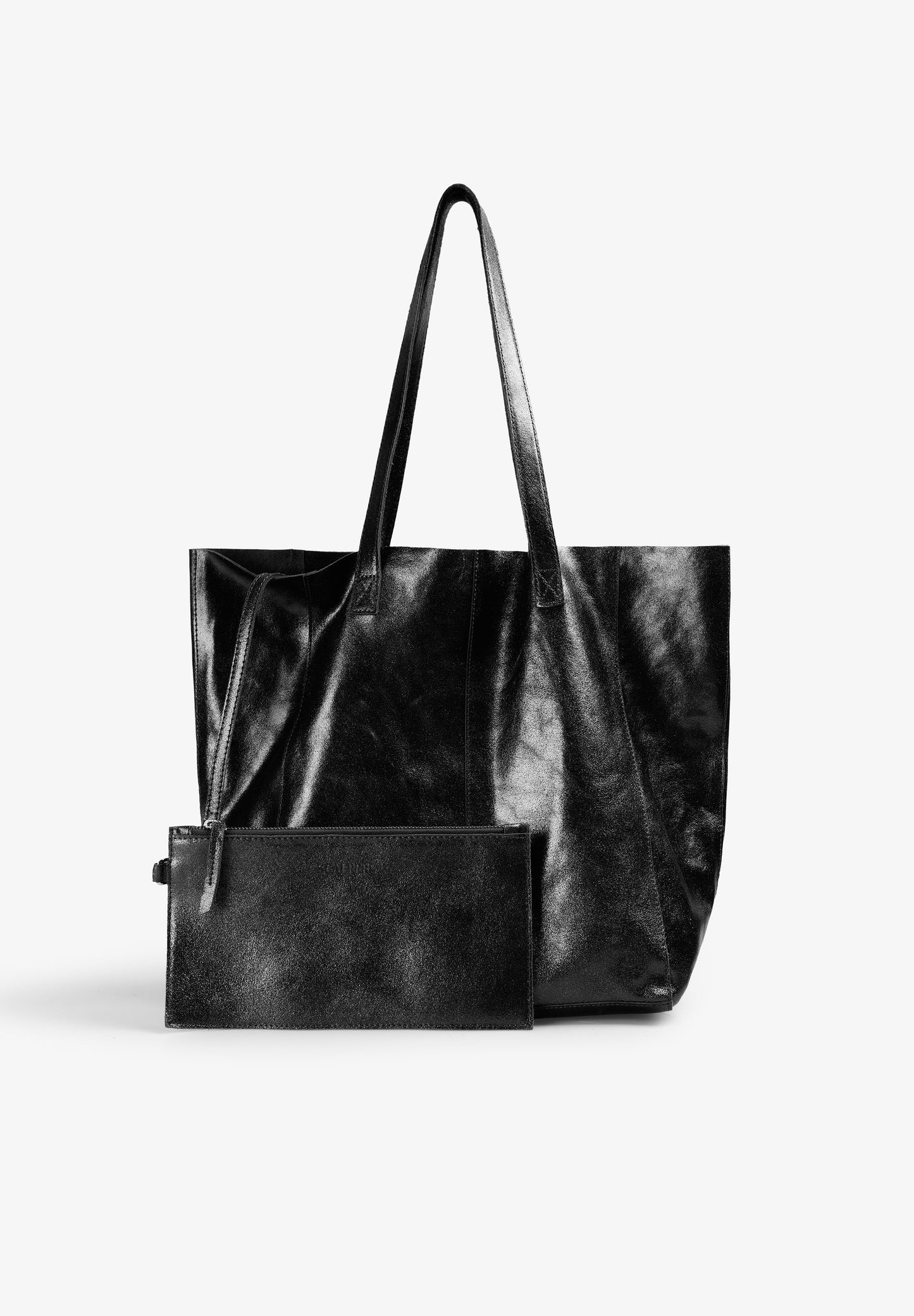 METALLIC SUEDE TOTE BAG