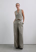 GESTREEPTE CULOTTE BROEK MET BANDPLOOIEN