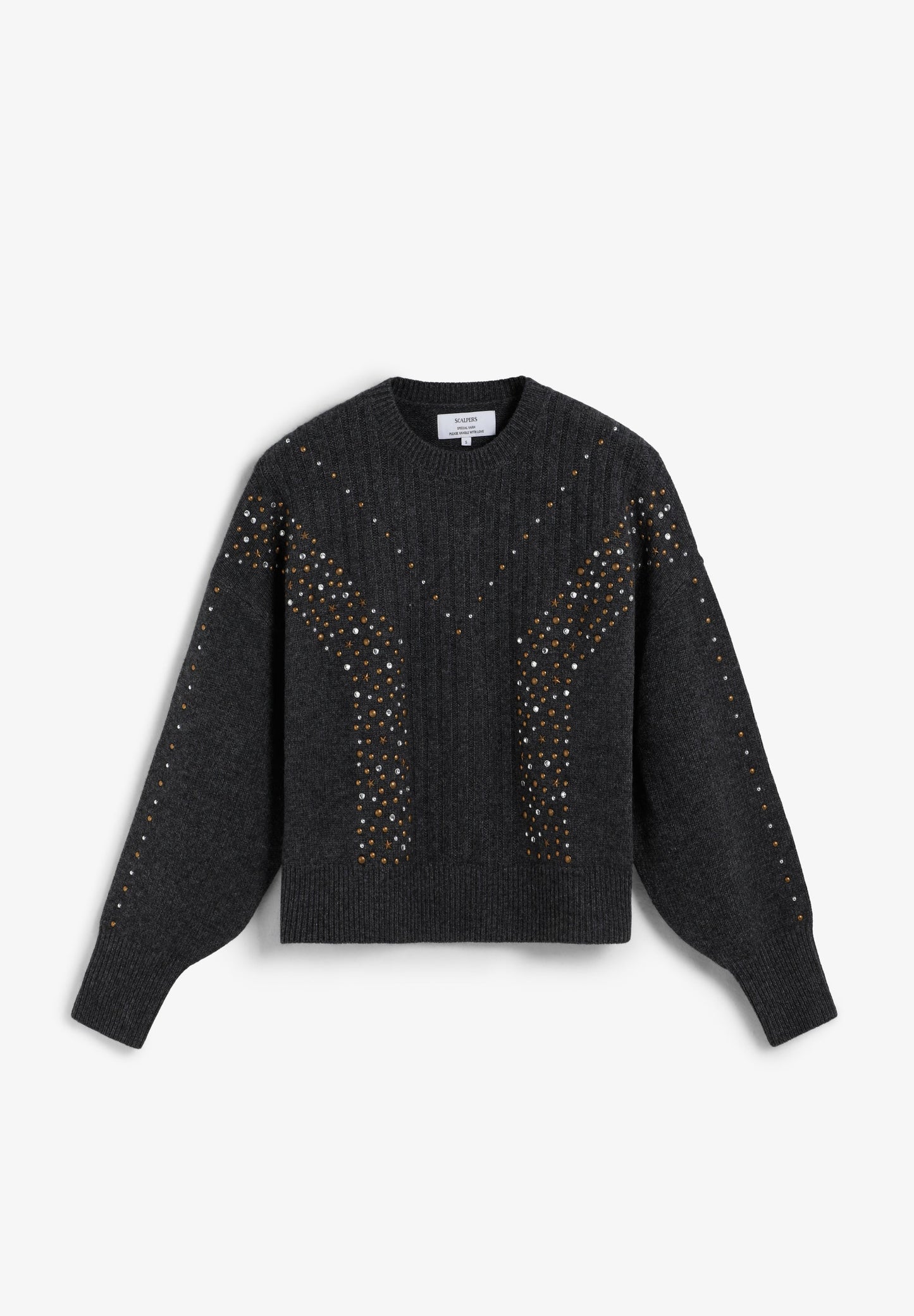 PULL MAILLE CÔTELÉ CLOUS