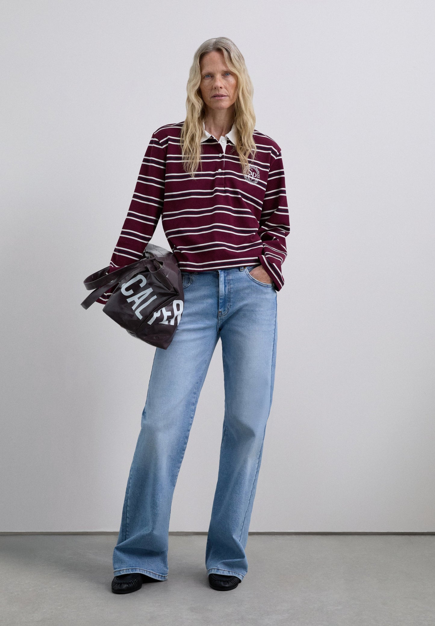 LONG SLEEVE STRIPED POLO SHIRT