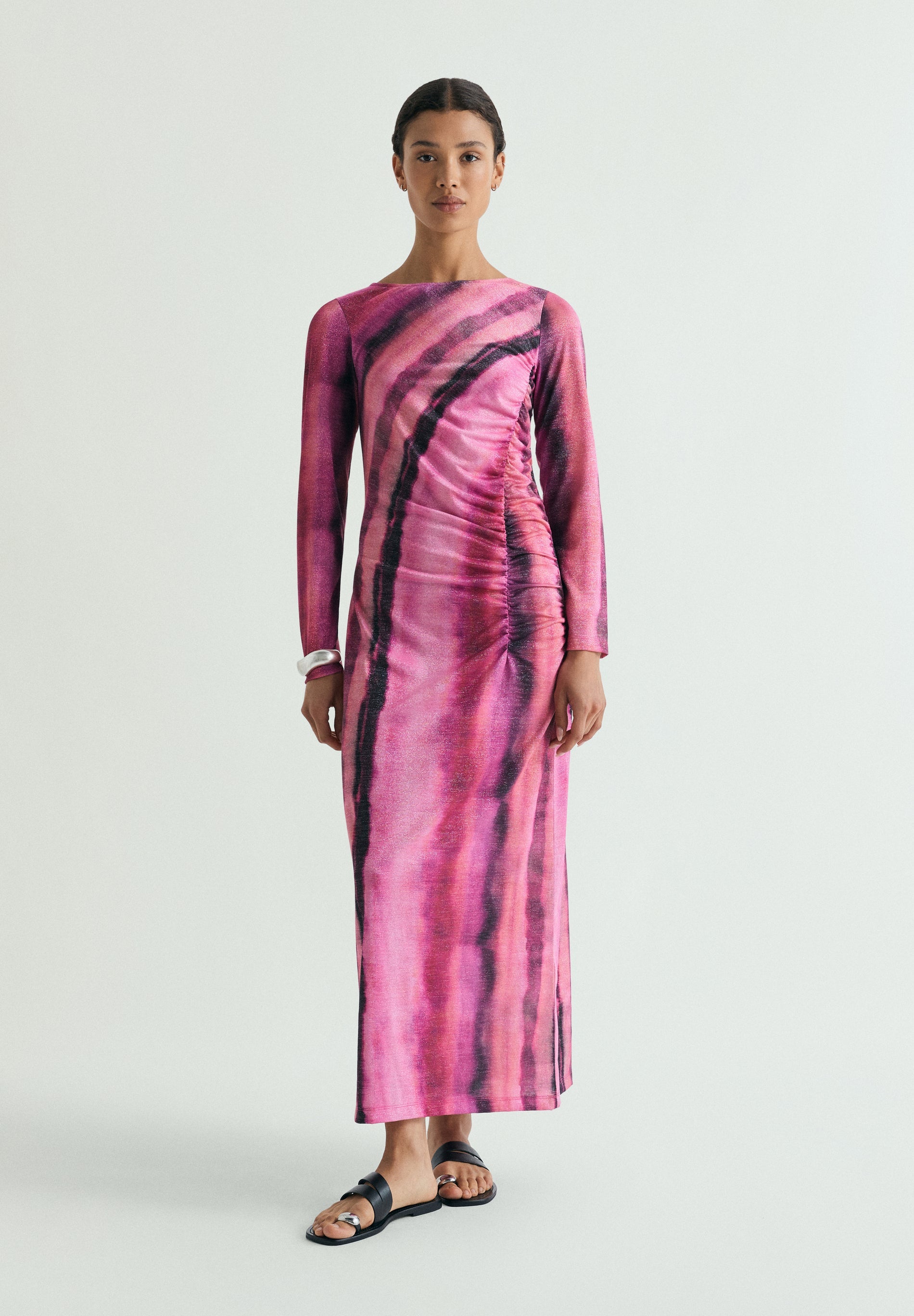 tie dye long sleeve maxi dress TIE-DYE LUREX DRESS – Scalpers EU