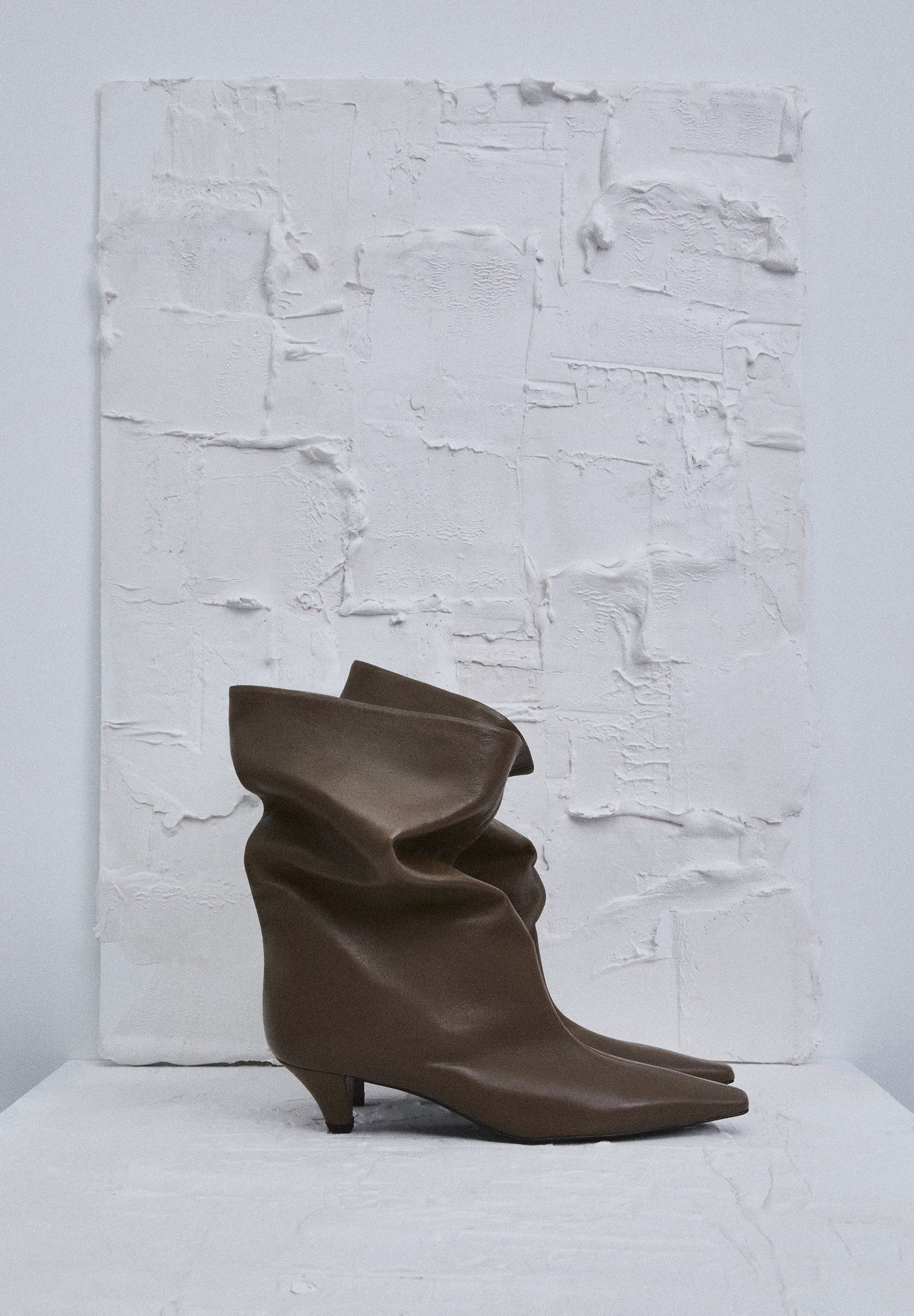BOTTE CUIR FRONCÉE