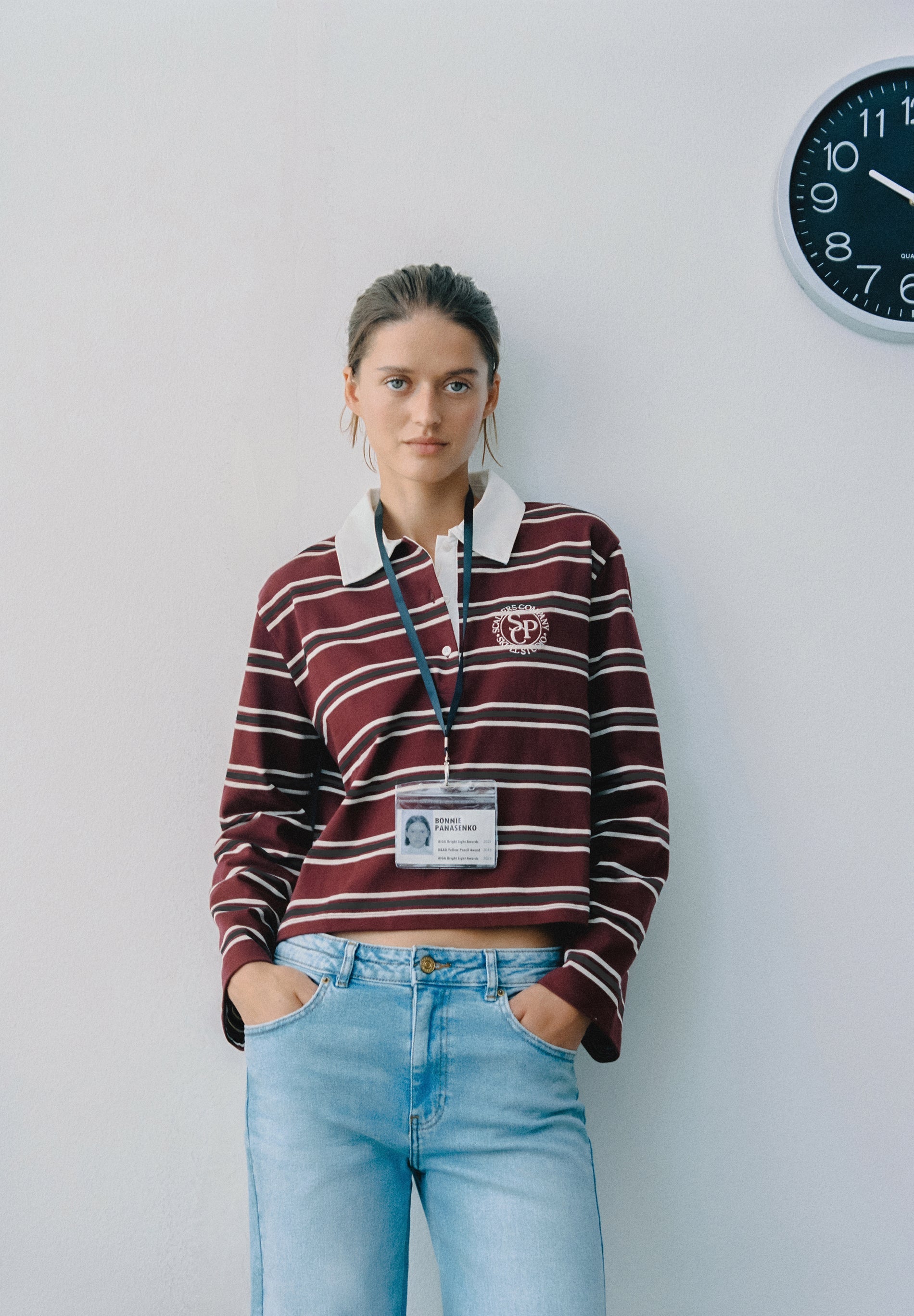 POLOSHIRT MIT STREIFEN UND LANGEN ÄRMELN