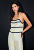 CONTRAST SCALLOPED TOP