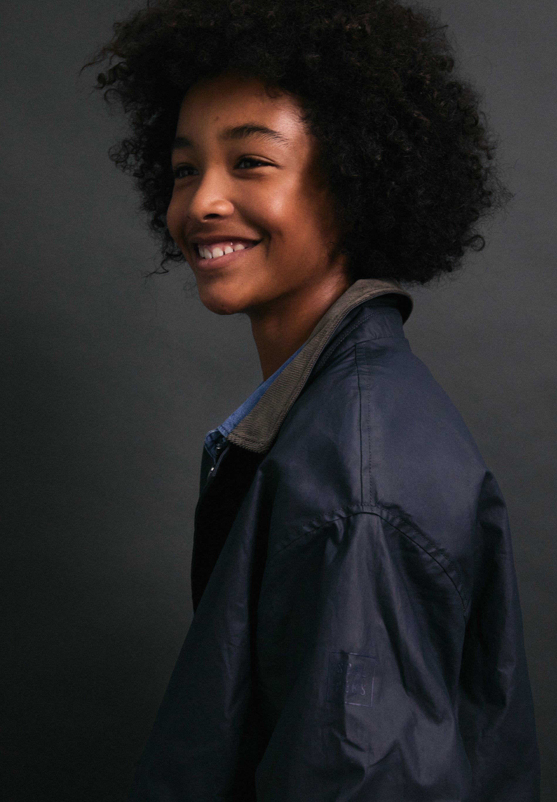 JACKET WITH CONTRAST CORDUROY COLLAR