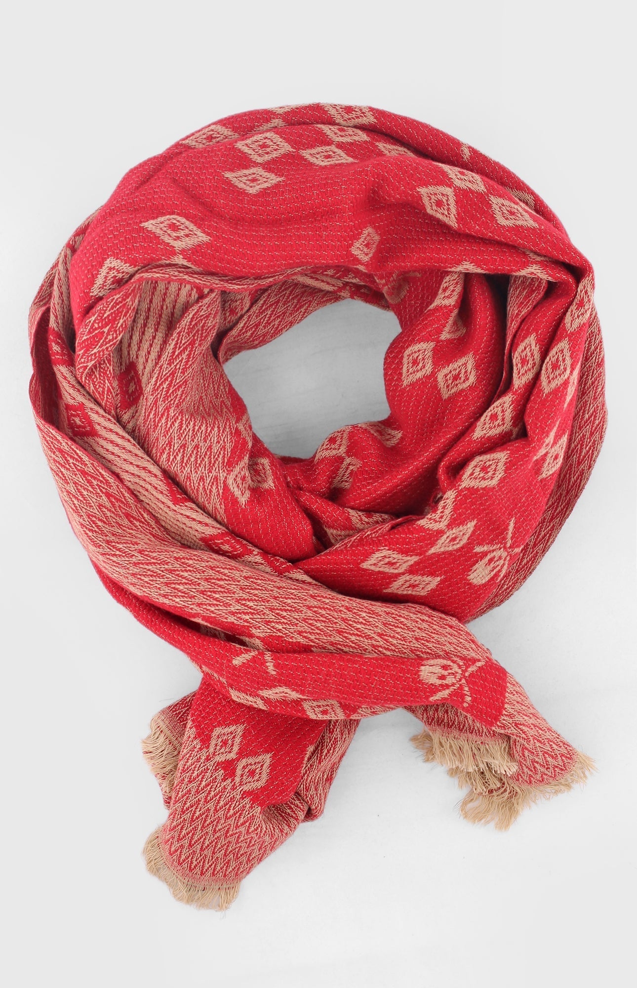 JACQUARD SKULL PASHMINA RED