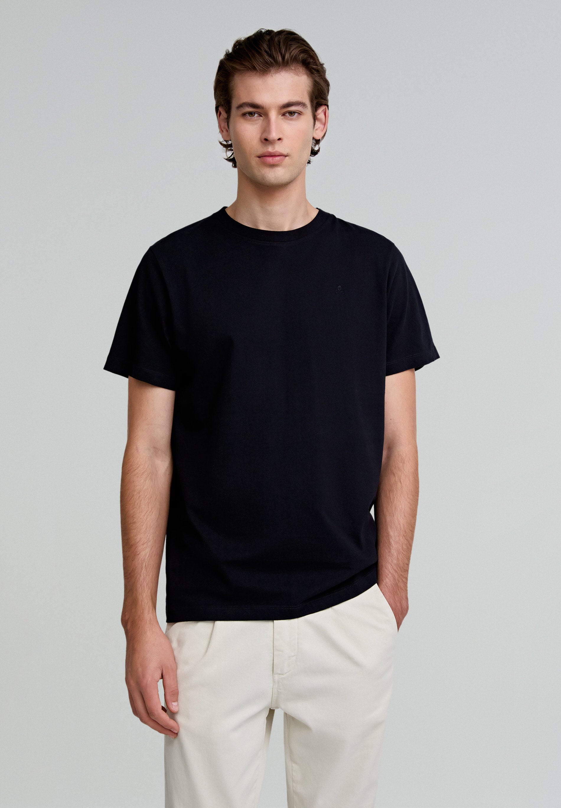 BASIC COTTON SKULL T-SHIRT