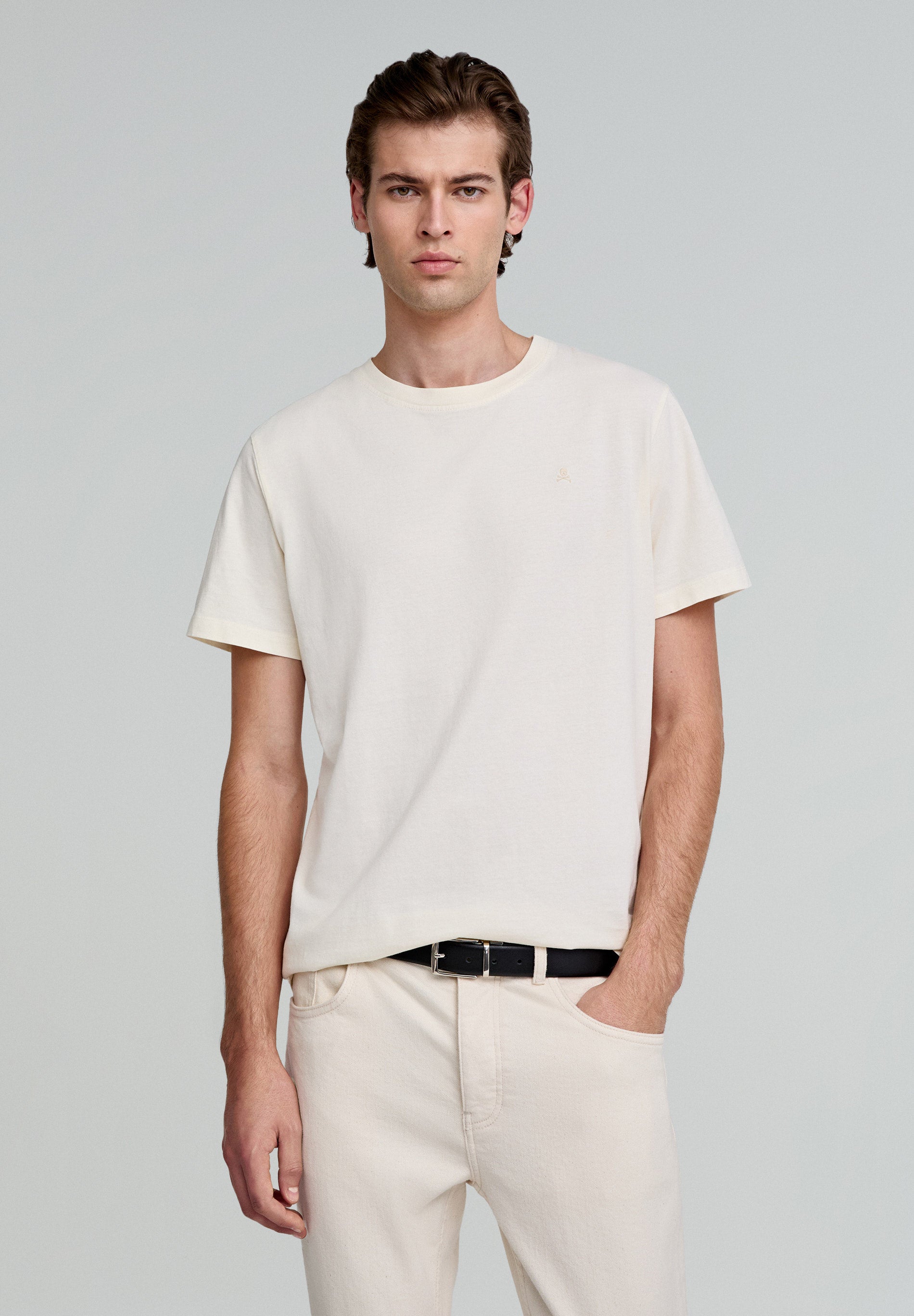 BASIC COTTON SKULL T-SHIRT