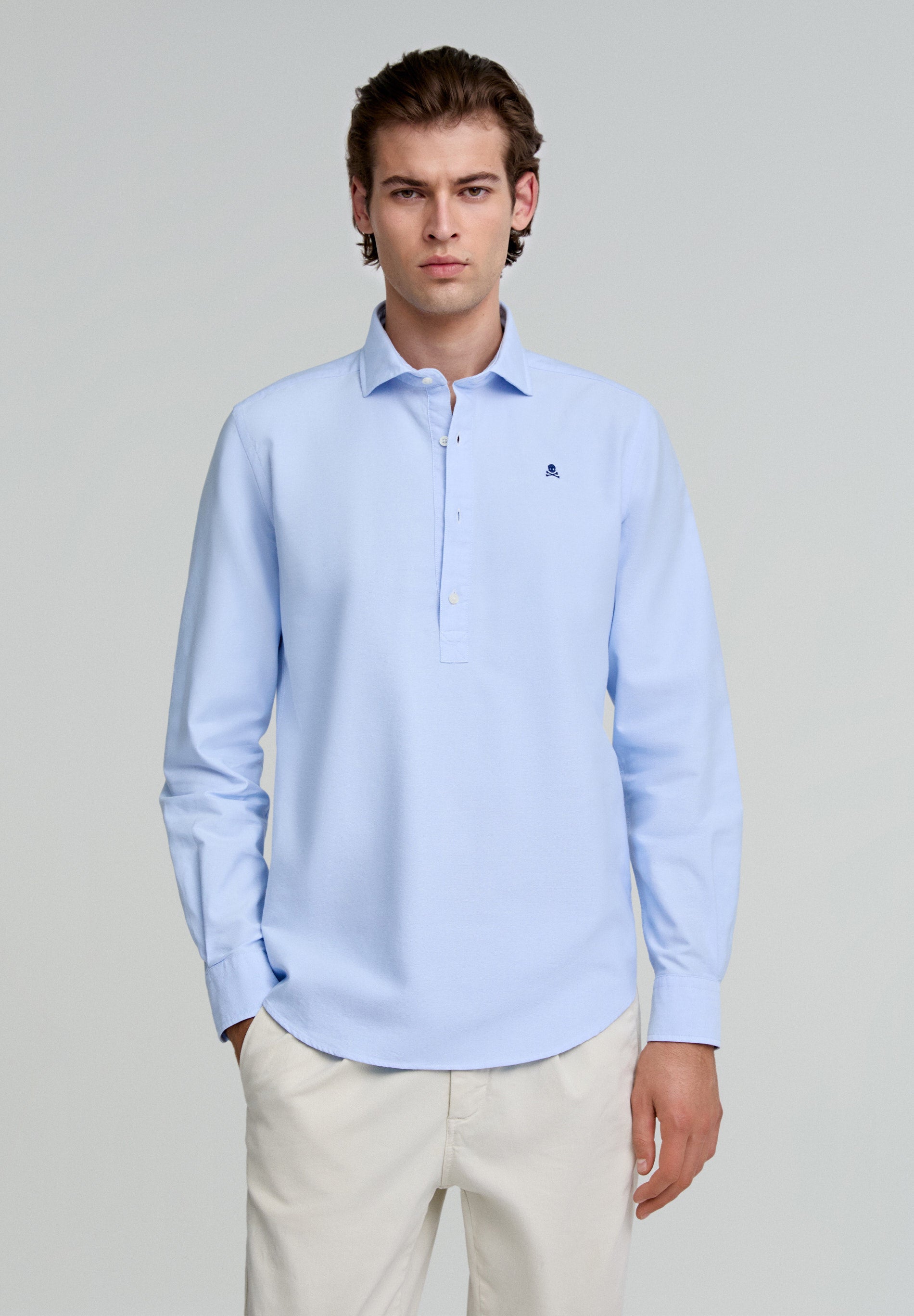 POPOVER SHIRT WITH CONTRAST SKULL
