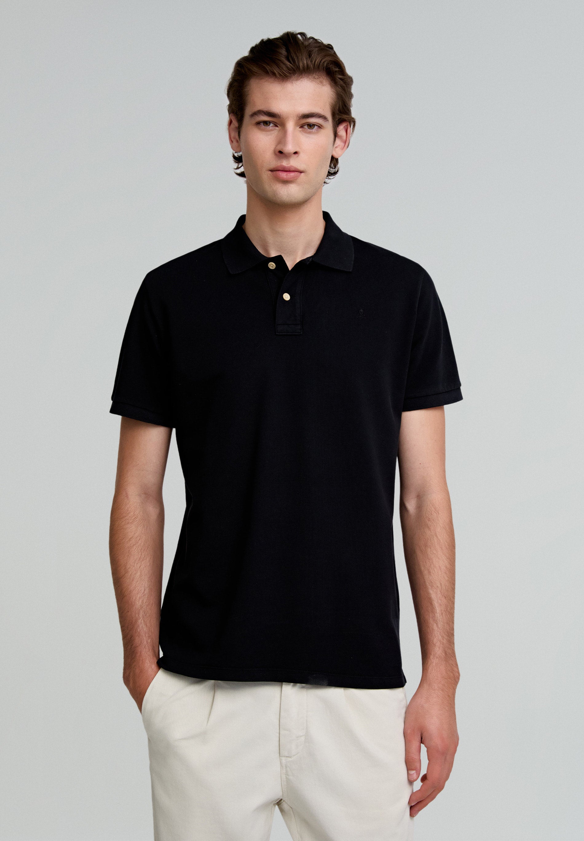 BASIC-POLOSHIRT MIT TOTENKOPF