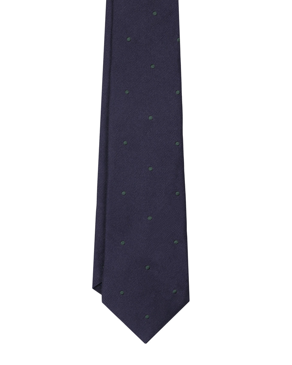 DOTS TIE NAVY&GREEN