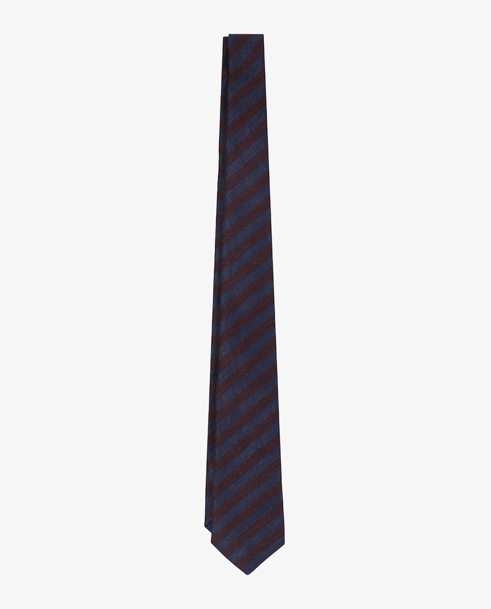STRIPES TIE NAVY/BOURDE