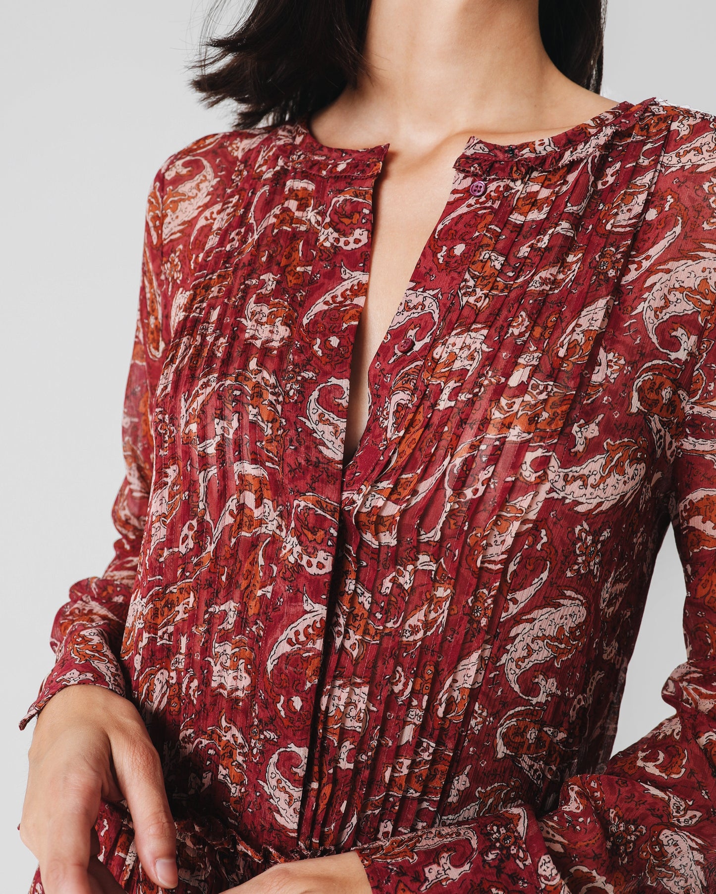 VESTIDO PASLEY BURGUNDY OSCURO