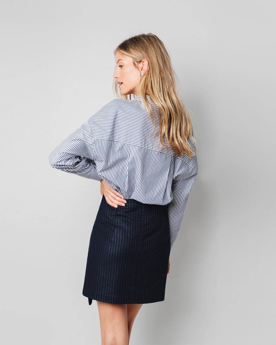 FALDA RAYA LUREX AZUL MARINO