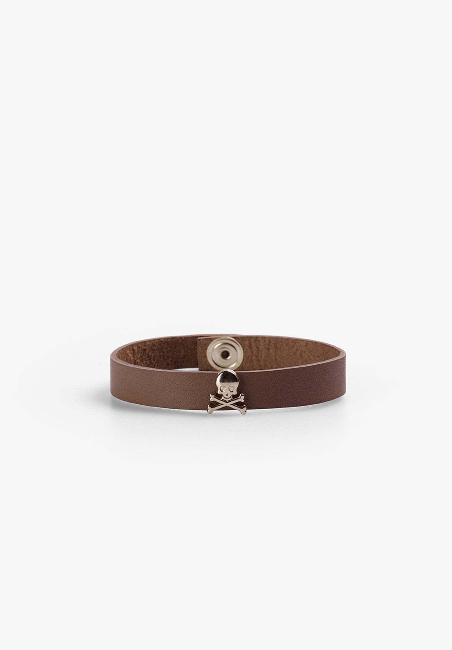 LEATHER BRACELET WITH SKULLS