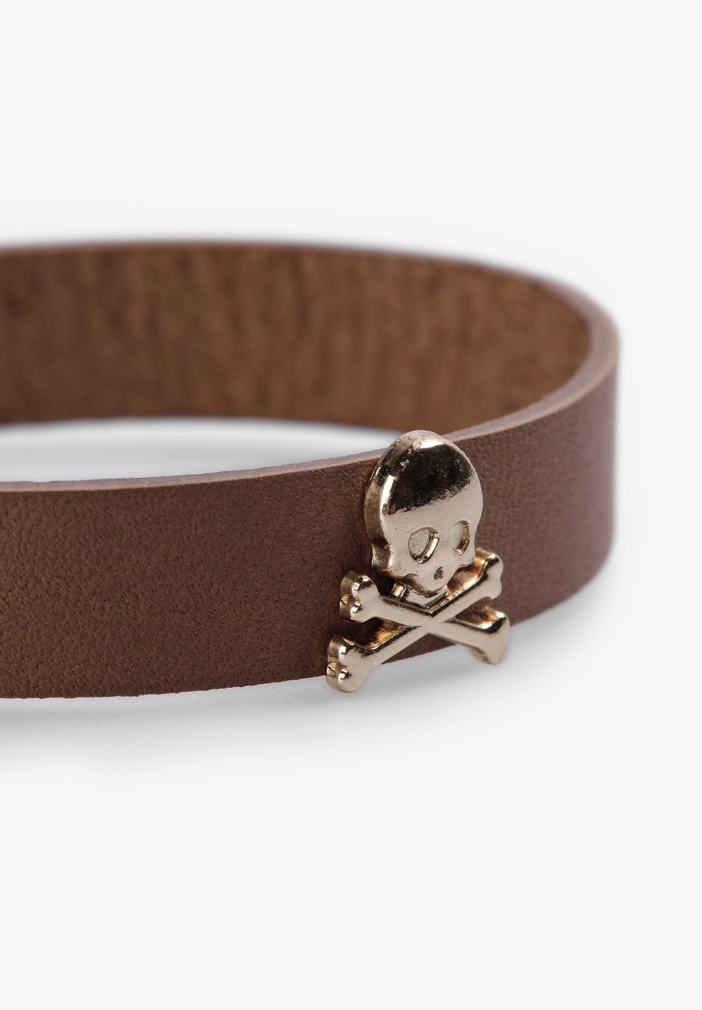 LEATHER BRACELET WITH SKULLS