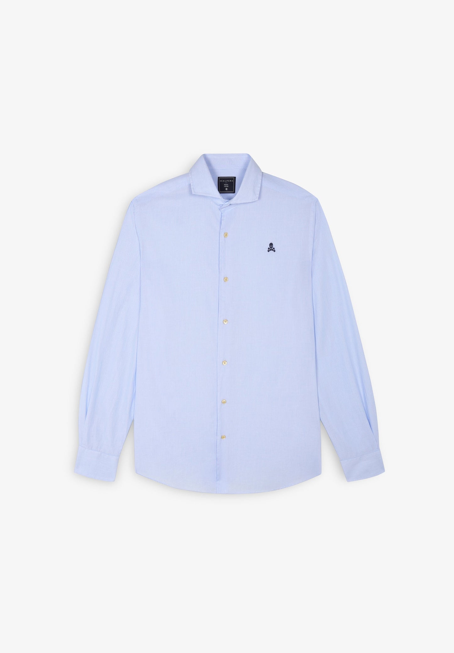 CONTRAST SKULL STRIPED FORMAL SHIRT