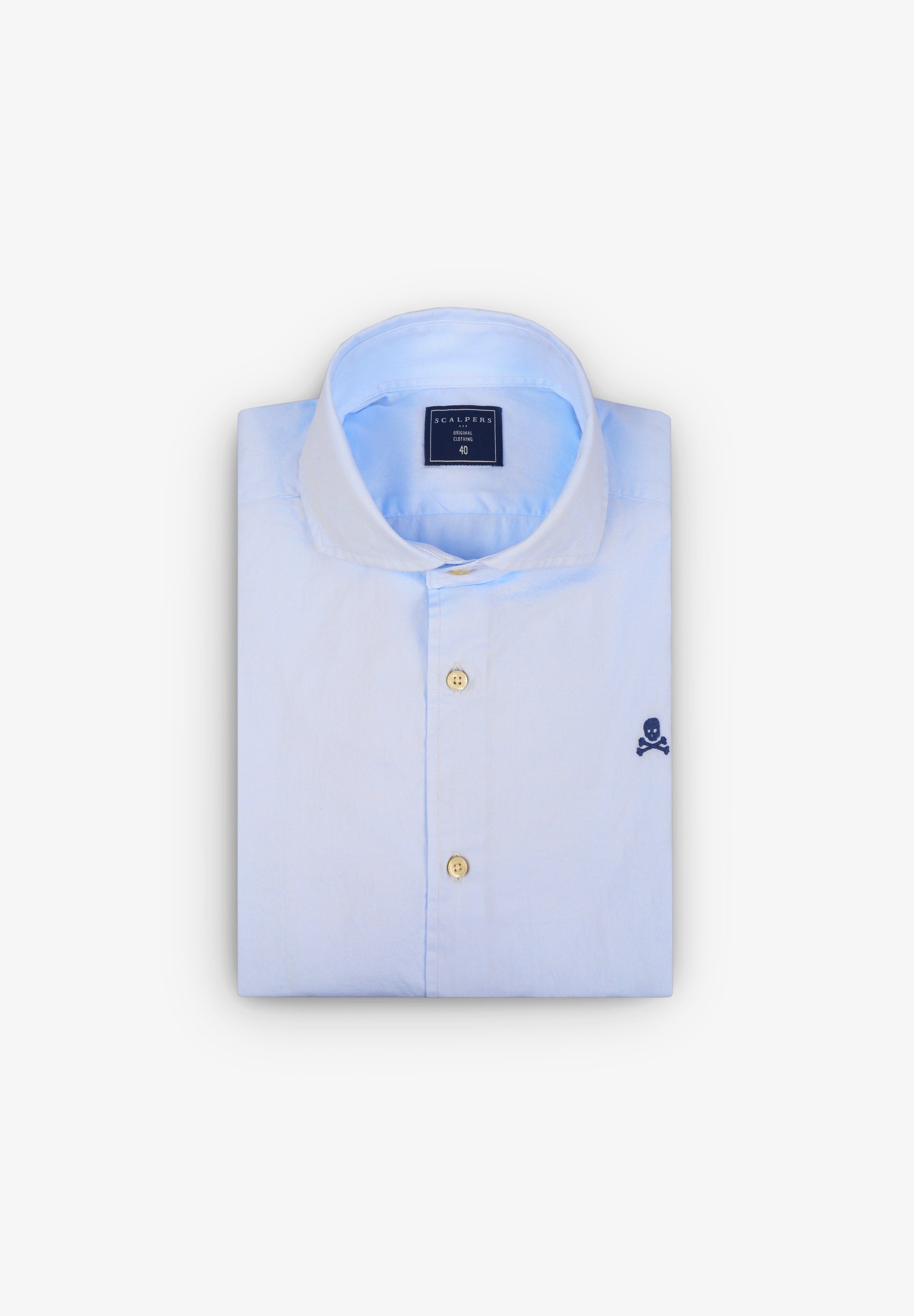 CONTRAST SKULL PLAIN FORMAL SHIRT